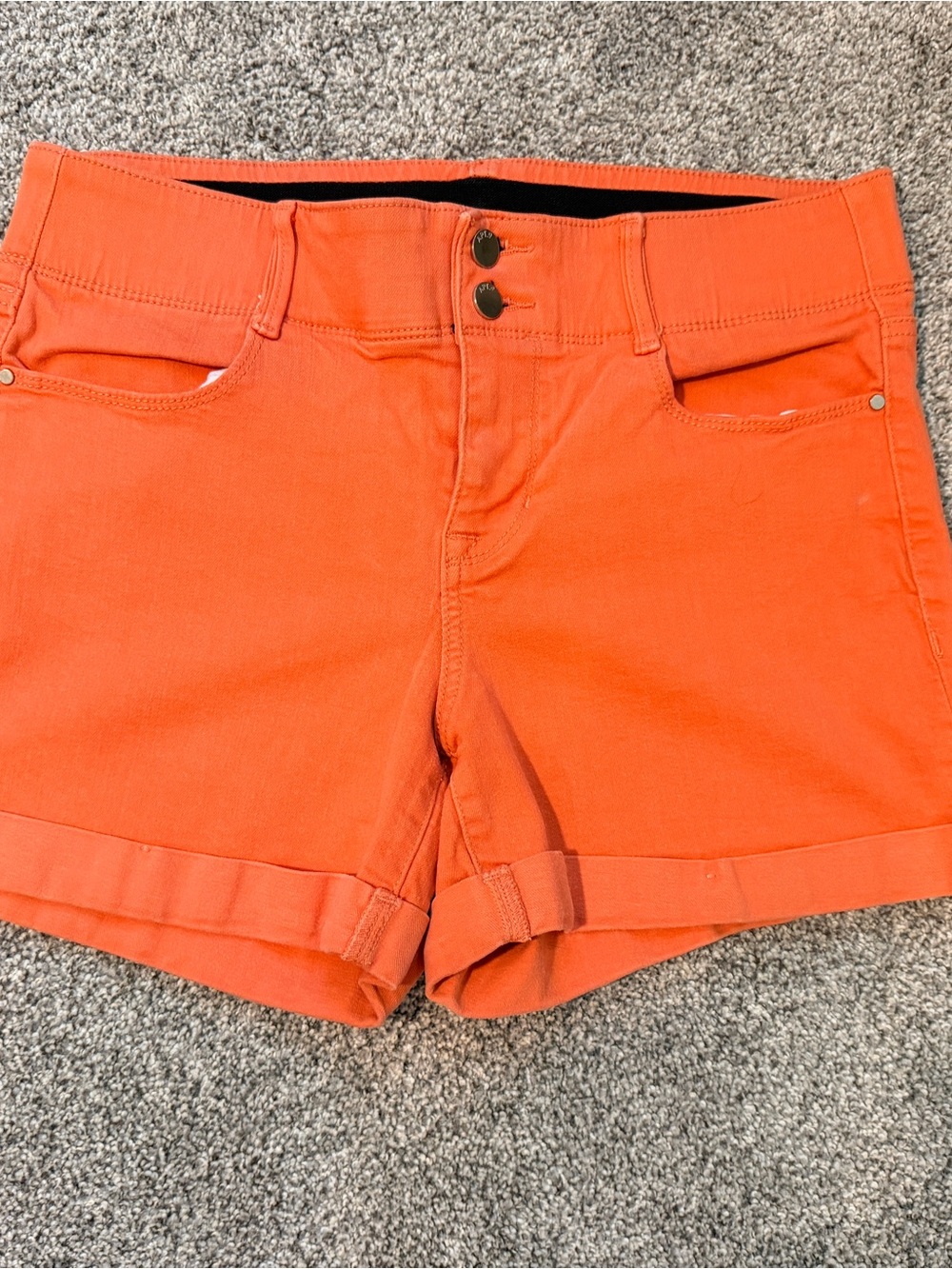 Apt. 9 Orange Tummy Control High-Rise Jean Shorts